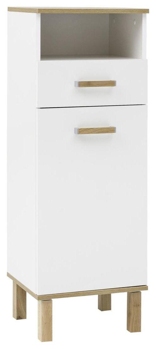 Midischrank mit Lade Padua B: 40 cm Weiß/Eiche Dekor - Eichefarben/Weiß, MODERN, Holzwerkstoff (40,4/114,5/35,0cm) - MID.YOU