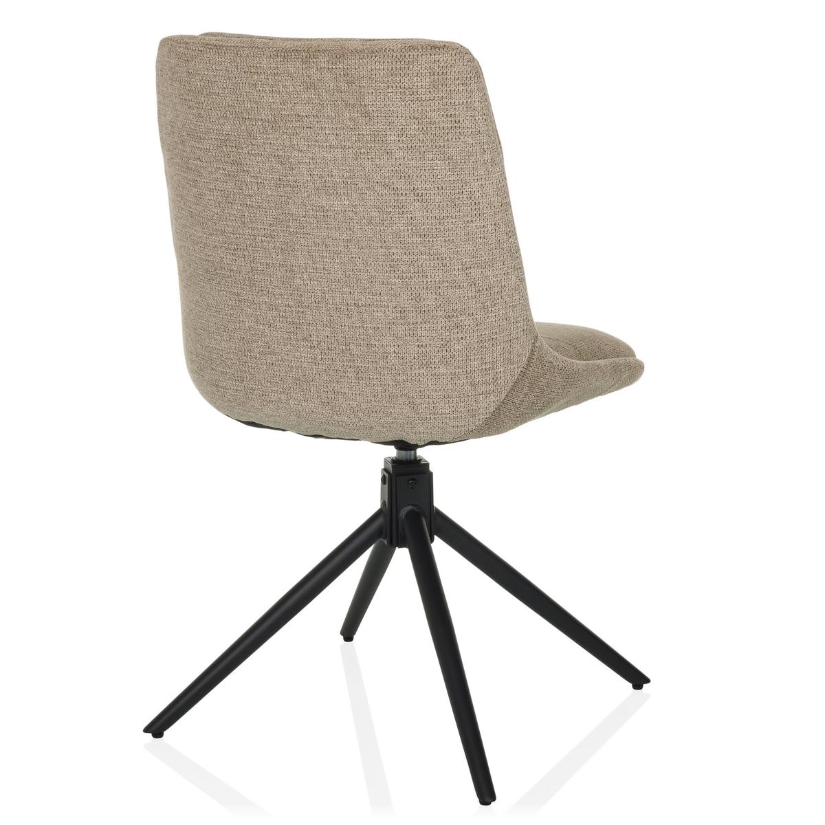 Drehstuhl Tarviso I Beige B: 53 cm - Beige/Schwarz, MODERN, Textil/Metall (53/89/58cm) - MID.YOU