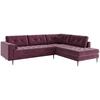 Ecksofa Scott - Edelstahlfarben/Weinrot, Design, Textil (205/259cm) - Livetastic