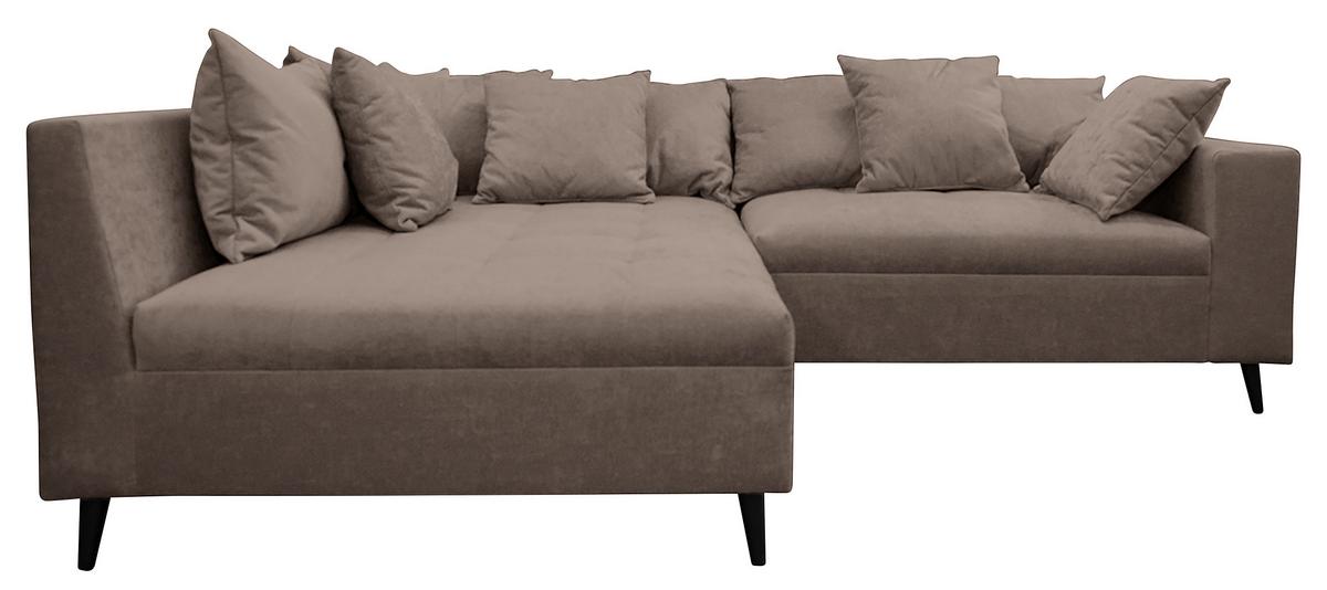 Ecksofa Pruno, Braun S: 174x247 Cm - Schwarz/Braun, Design, Textil (174/247cm) - MID.YOU