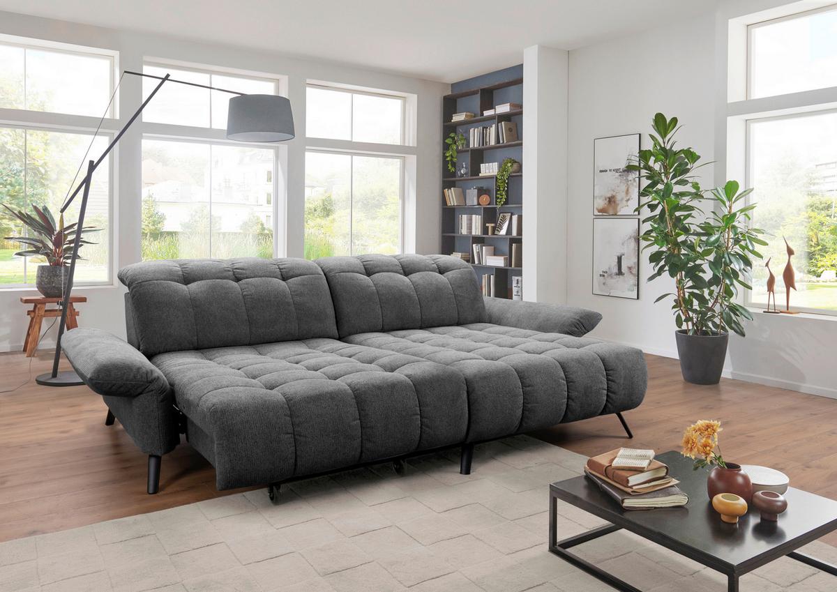 Ecksofa Coast Grau B: 244-270 cm - Schwarz/Grau, KONVENTIONELL, Holzwerkstoff/Textil (244-270/87-104/173cm)