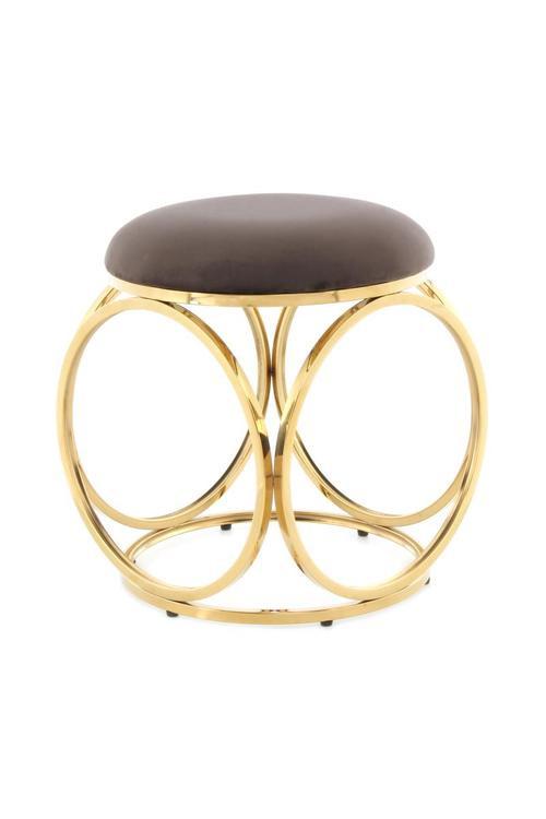 Hocker Whitney 325 Goldfarben/Taupe B: 40 cm - Taupe/Goldfarben, Design, Textil/Metall (40/49/40cm) - Kayoom