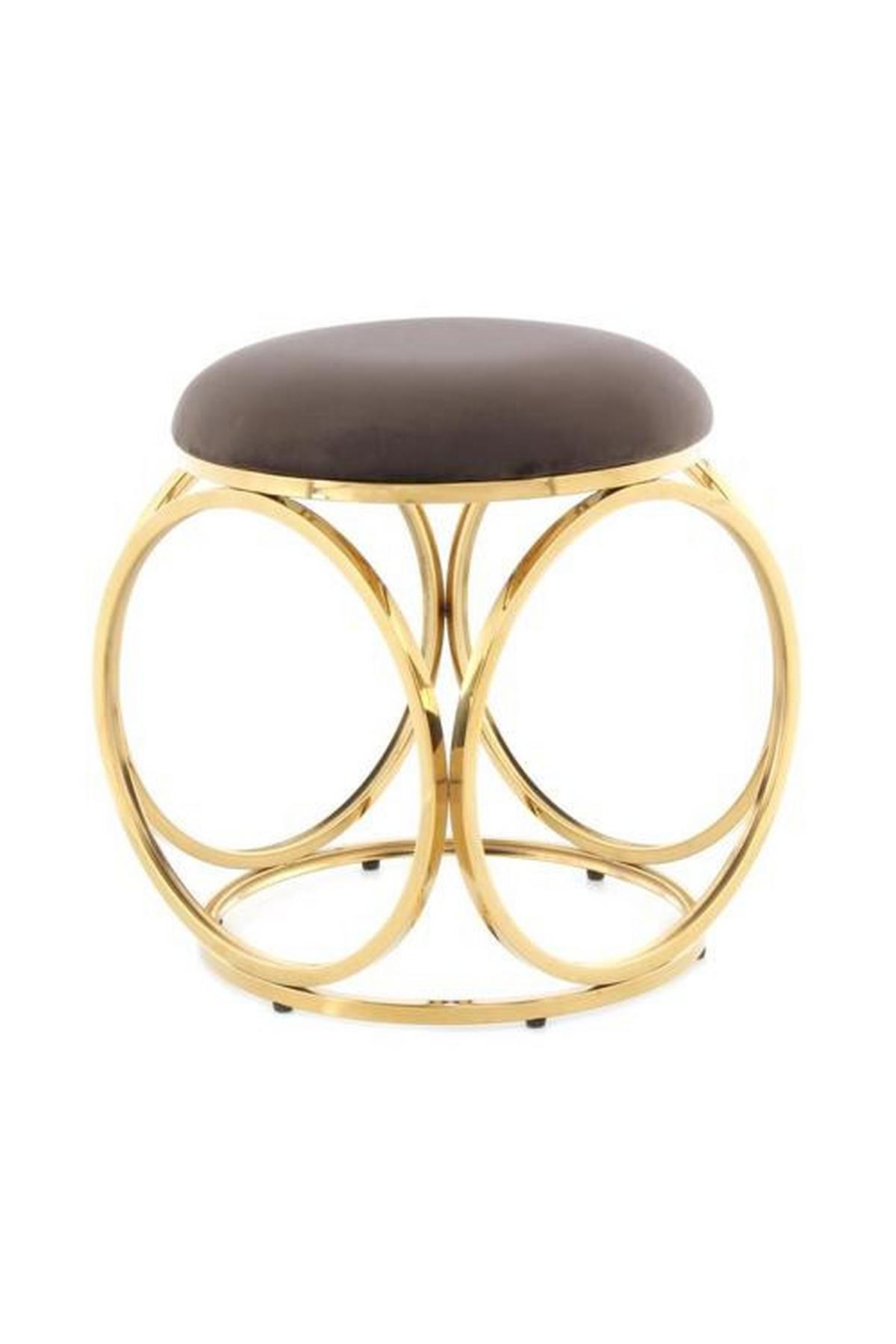 Hocker Whitney 325 Goldfarben/Taupe B: 40 cm - Taupe/Goldfarben, Design, Textil/Metall (40/49/40cm) - Kayoom
