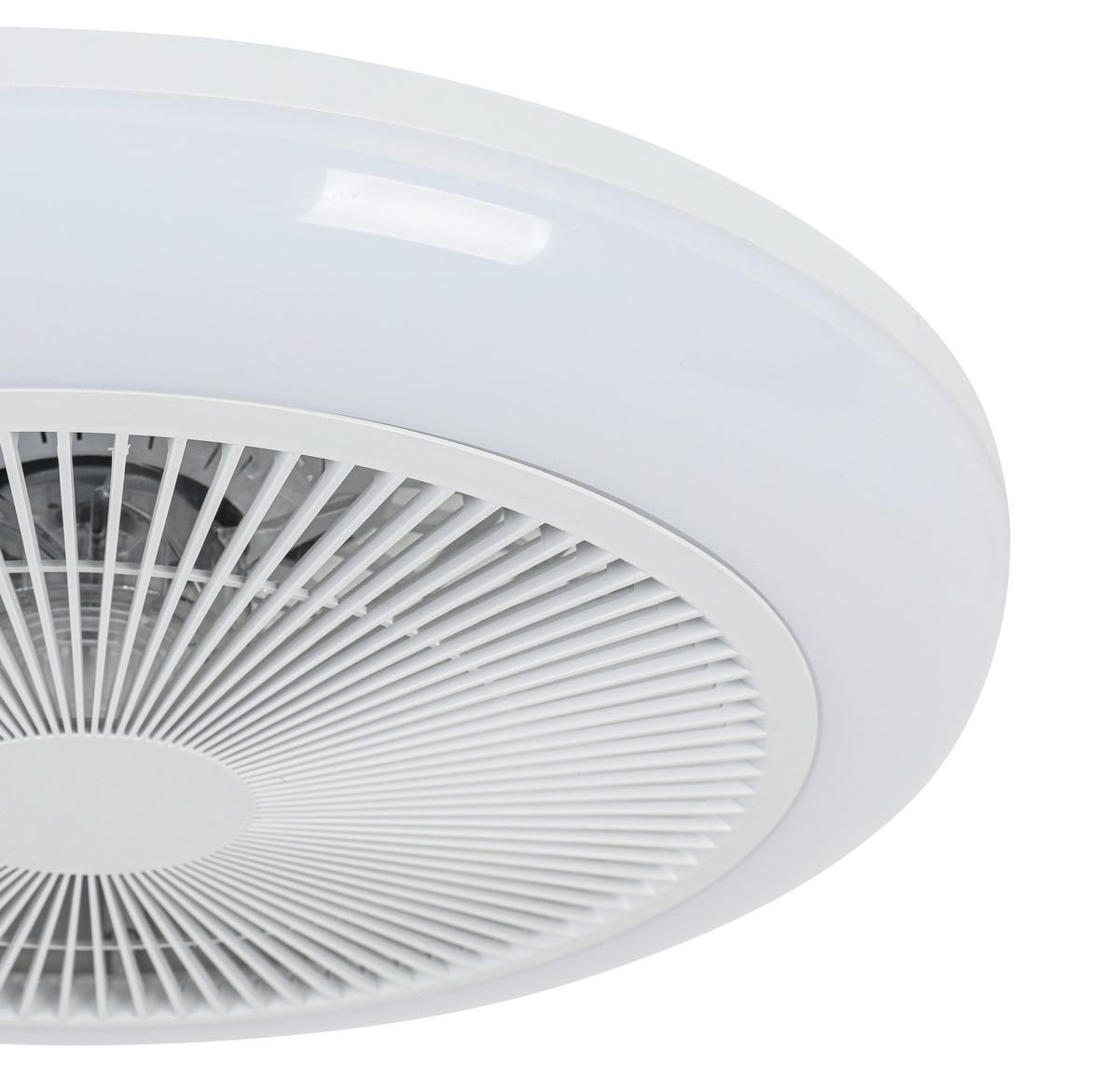 STROPNÍ VENTILÁTOR OLIVER - bílá/průhledné, Moderní, kov/plast (46/14,5/14,5cm) - Mömax