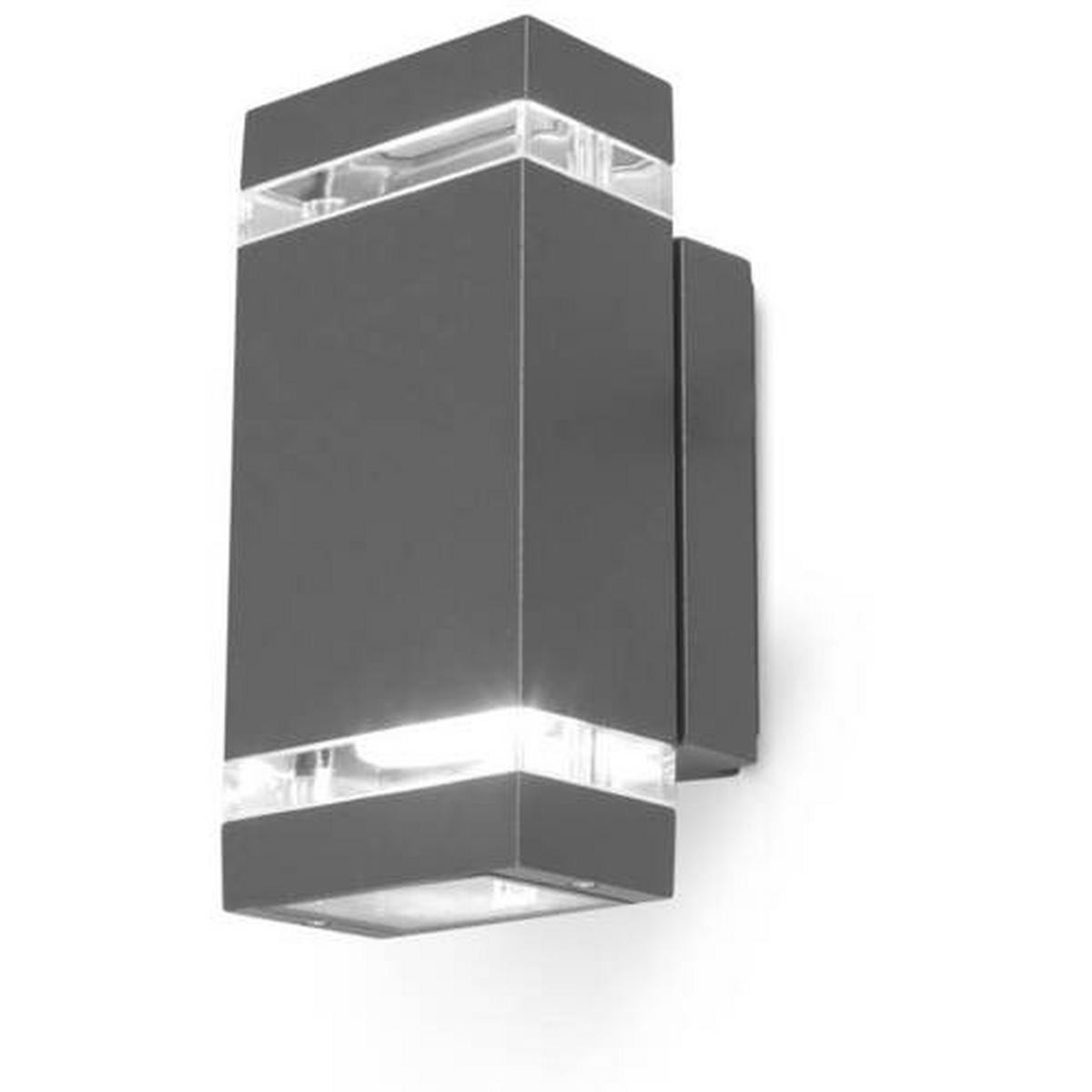 Led Wandleuchte Focus Glas/Aluminium - Klar/Anthrazit, Design, Glas/Metall (23,5cm)