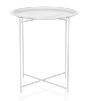 Beistelltisch Allrund Weiß B: 46cm - Weiß, MODERN, Metall (46/52/46cm) - MID.YOU