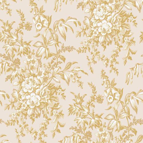 Vliestapete Picardie Pale - Goldfarben, Basics, Papier/Kunststoff (52/1000cm)