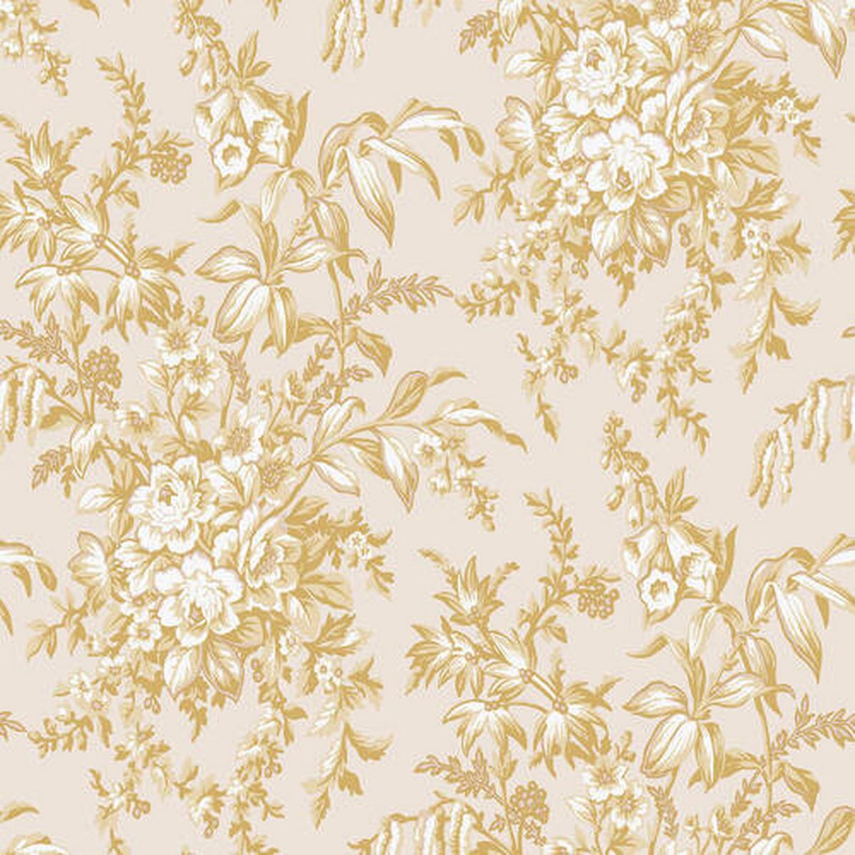 Vliestapete Picardie Pale - Goldfarben, Basics, Papier/Kunststoff (52/1000cm)