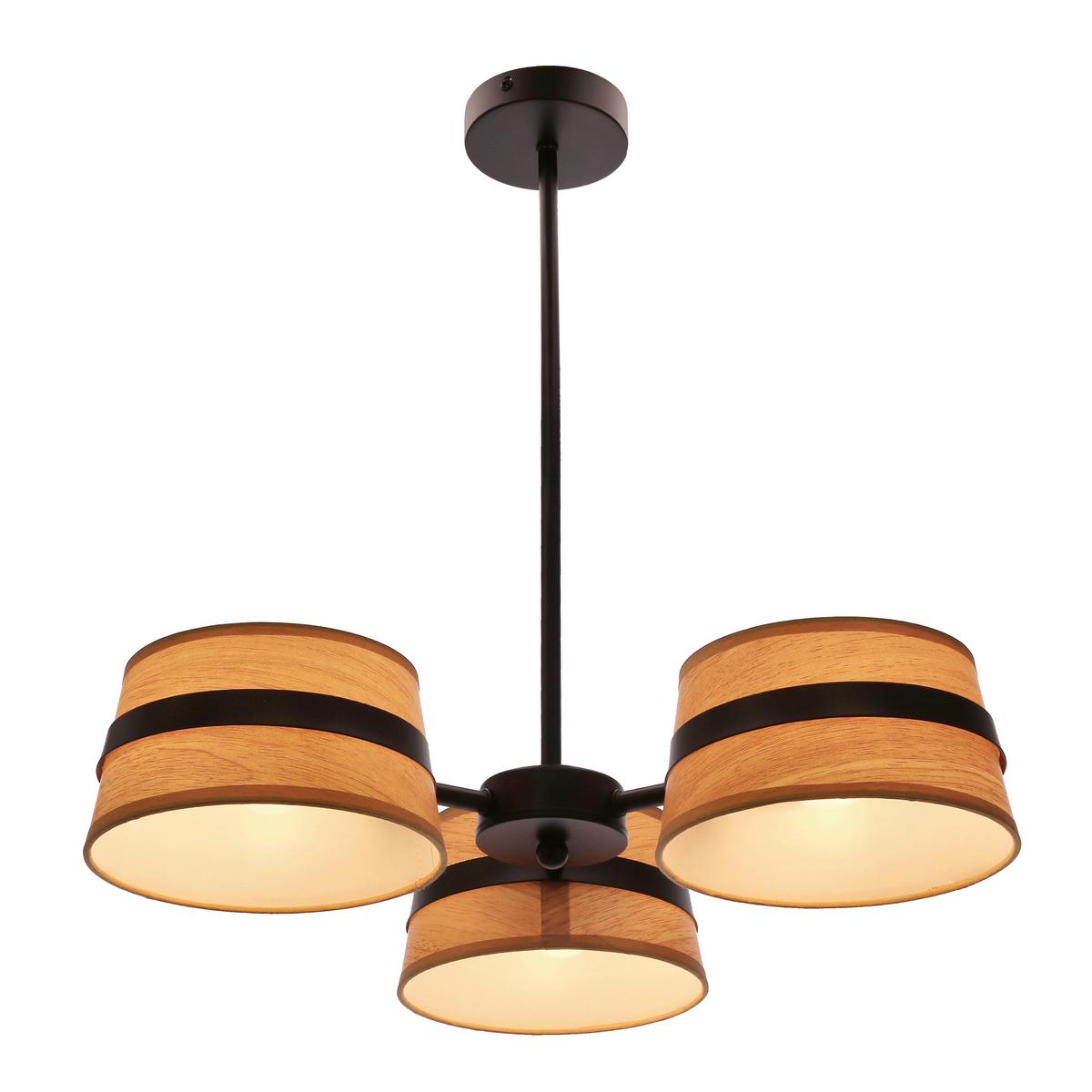 Pendelleuchte 33-38296 Demy - Eichefarben/Schwarz, KONVENTIONELL, Kunststoff/Metall (50/50/48cm)