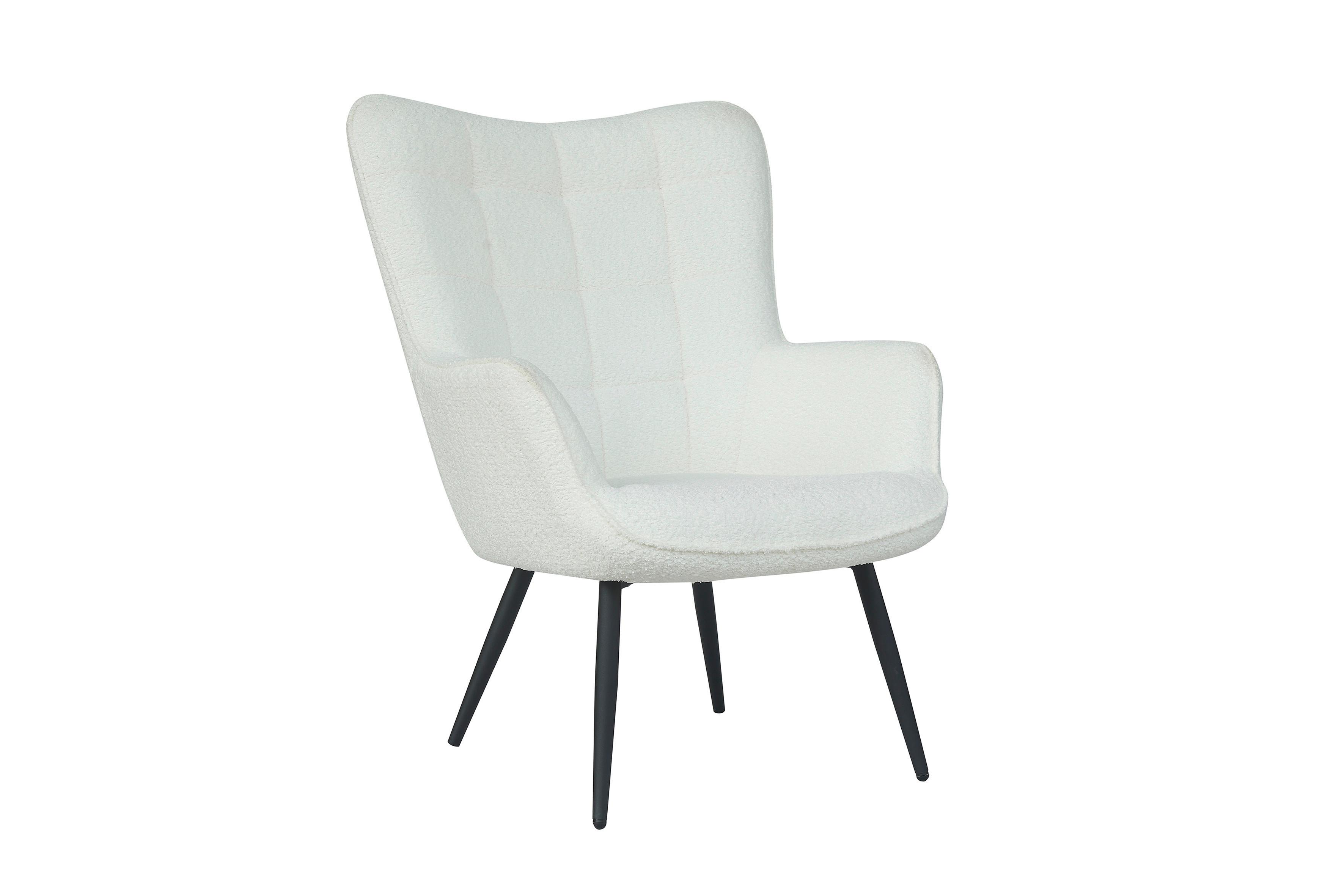 Sessel Uta Elfenbein B: 72 Cm - Elfenbein/Schwarz, Basics, Textil (72/97/80cm) - MID.YOU