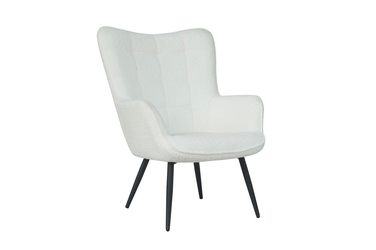 Sessel Uta Elfenbein B: 72 Cm - Elfenbein/Schwarz, Basics, Textil (72/97/80cm) - MID.YOU