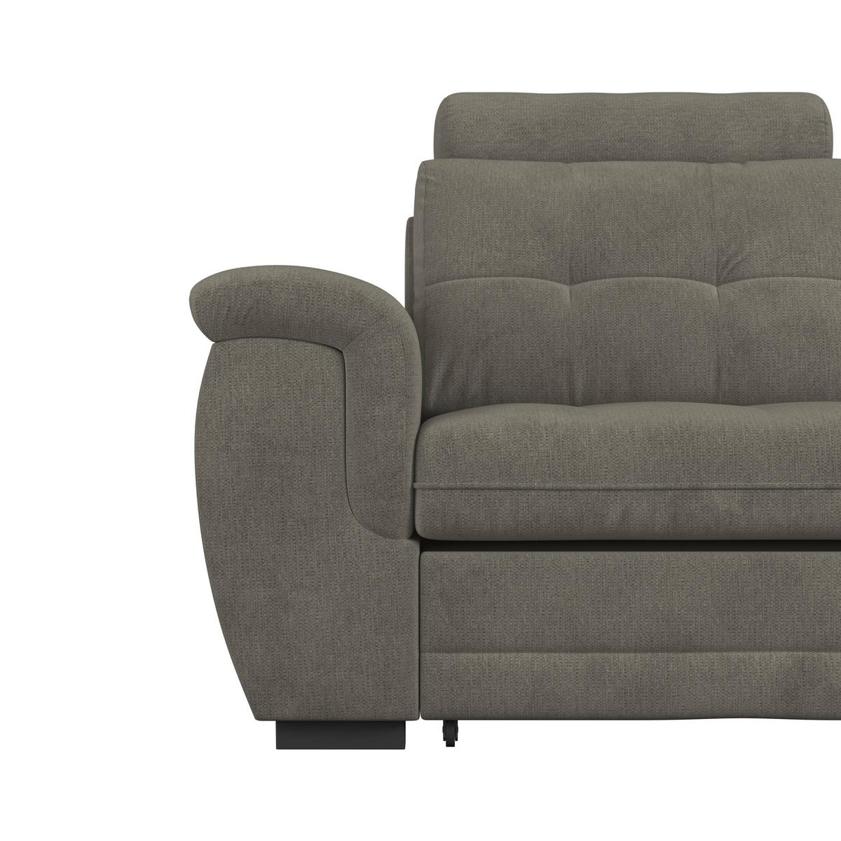 Ecksofa mit Schlaffunktion Falco new Braun 251x183 cm - Schwarz/Braun, KONVENTIONELL, Textil (251/183cm) - Ondega