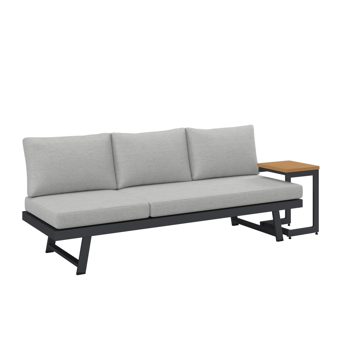 Záhradná lavica LOAN - sivá/antracitová, Modern, kov/drevo (210/84/78cm) - Bessagi Garden