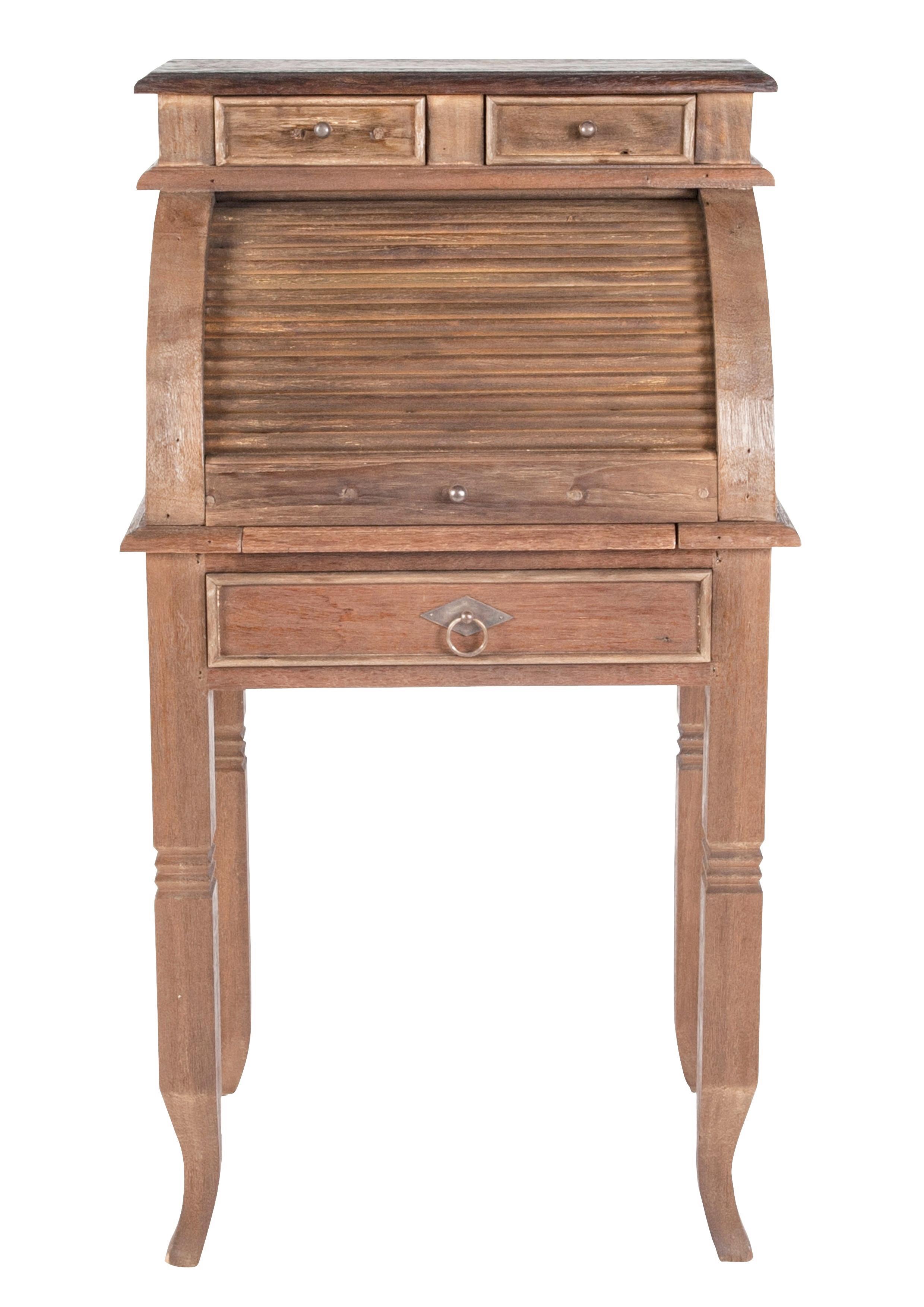 Sekretär Teakholz B: 55cm - Naturfarben/Braun, Design, Holz (55/100/41cm) - MID.YOU