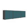 Sideboard Mailand Anthrazit/petrol B: 263,5cm - Anthrazit/Petrol, MODERN, Holzwerkstoff (263,5/73/33cm) - MID.YOU