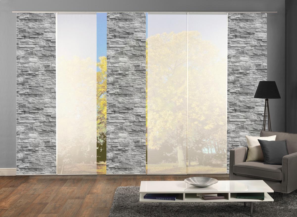 Flächenvorhang 6er Set Wallis - Anthrazit, Design, Textil (60/245cm) - Schmidt W. Gmbh