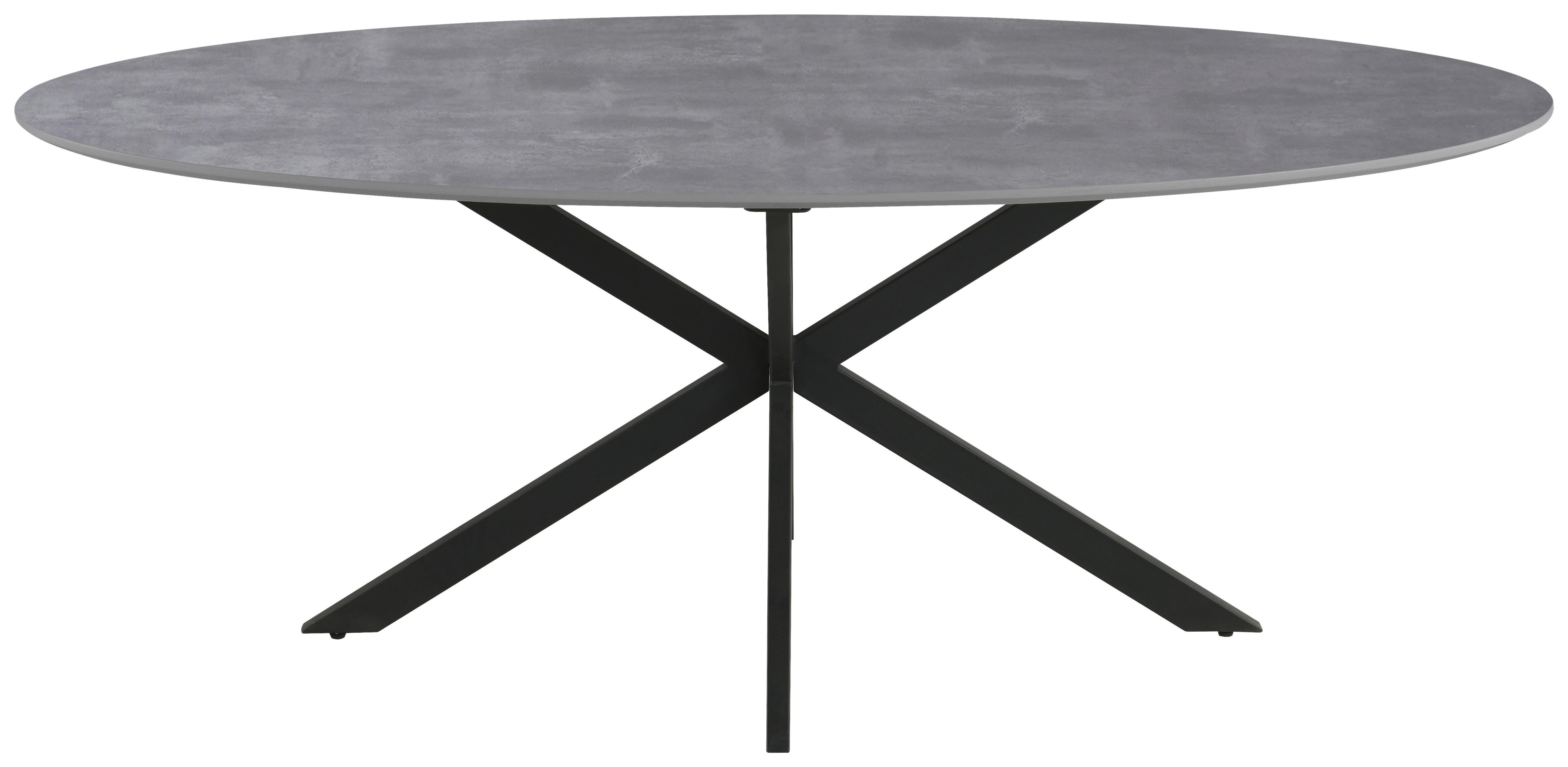 Jedálenský stôl MATTEO 180cm - čierna/sivá, Modern, kov/kompozitné drevo (180/90/75cm) - Mömax