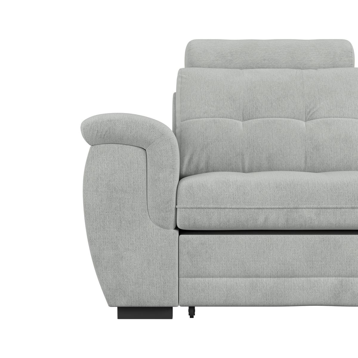 Ecksofa mit Schlaffunktion Falco new Grau 251x183 cm - Schwarz/Grau, KONVENTIONELL, Textil (251/183cm) - Ondega