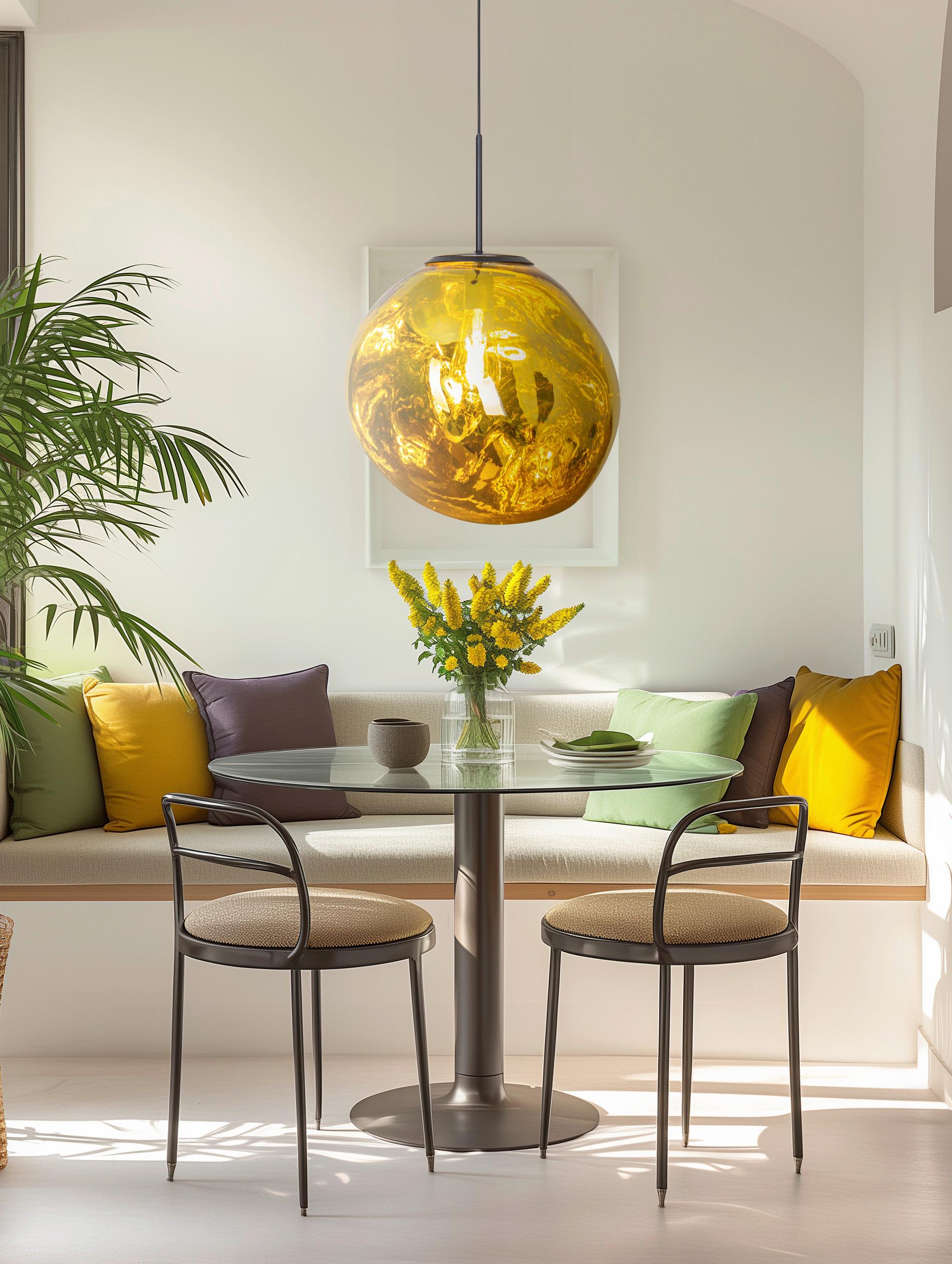 Hängeleuchte Canopus Gelb D: 36 cm - Gelb, Basics, Glas (36/150cm)