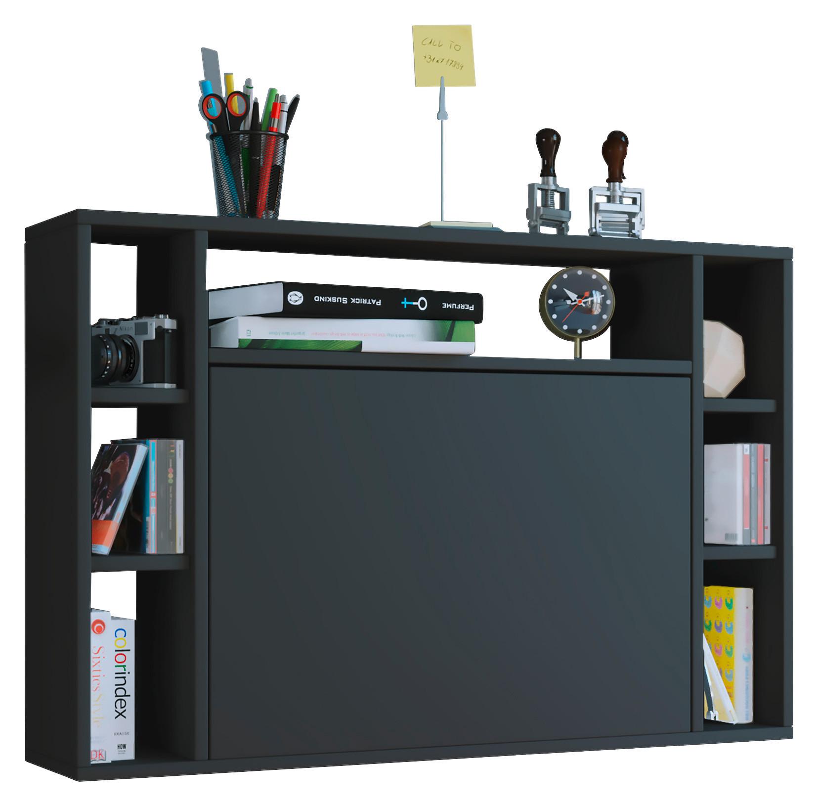 Laptoptisch Ausklappbar B: 90cm Wandila, Schwarz - Schwarz, KONVENTIONELL, Holzwerkstoff (90/20/60cm) - MID.YOU