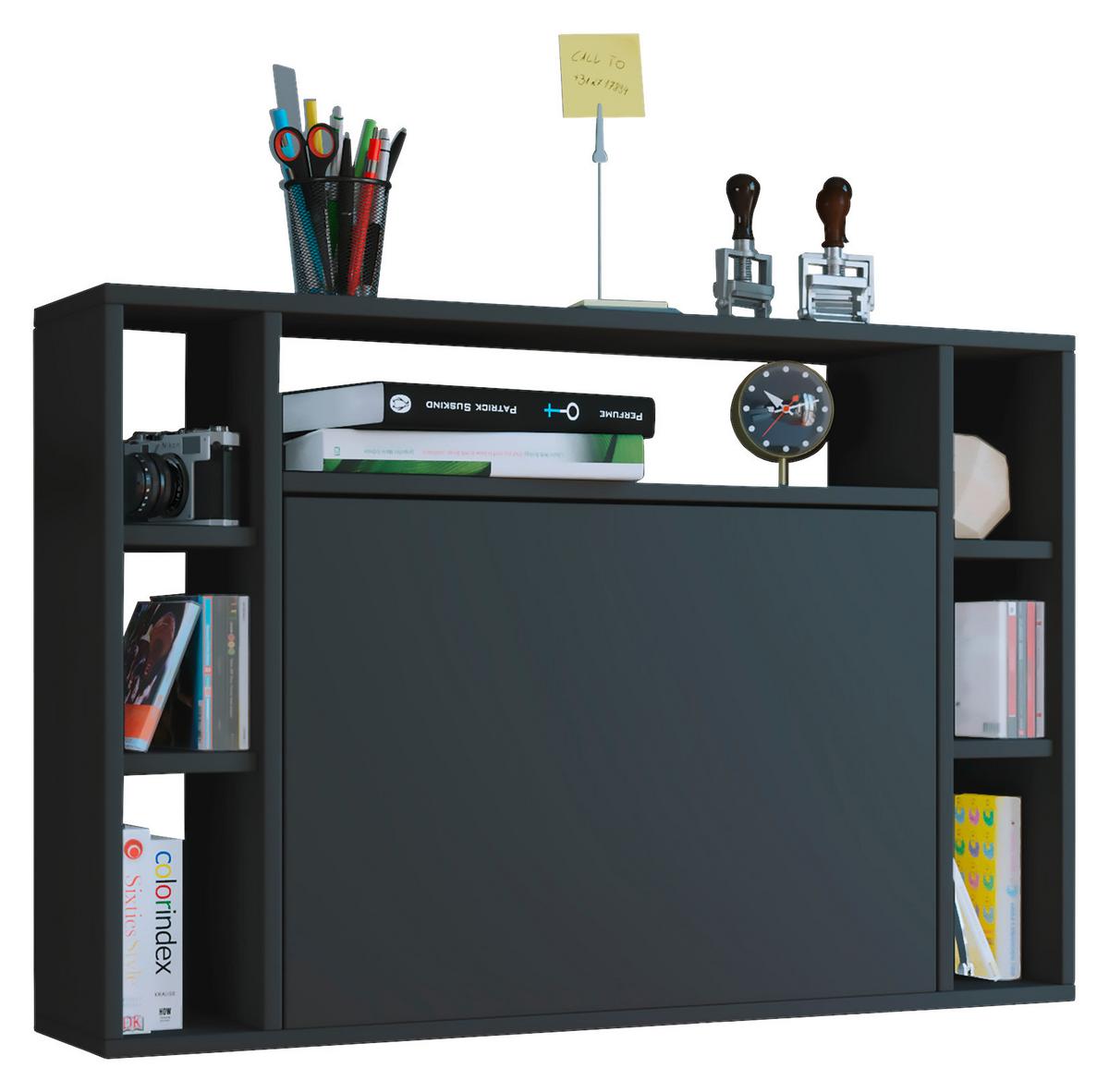 Laptoptisch Ausklappbar B: 90cm Wandila, Schwarz - Schwarz, KONVENTIONELL, Holzwerkstoff (90/20/60cm) - MID.YOU
