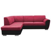 Ecksofa Mit  Bettkasten Doris Rücken Echt Rot/schwarz - Silberfarben/Rot, Design, Textil (196/255cm) - MID.YOU