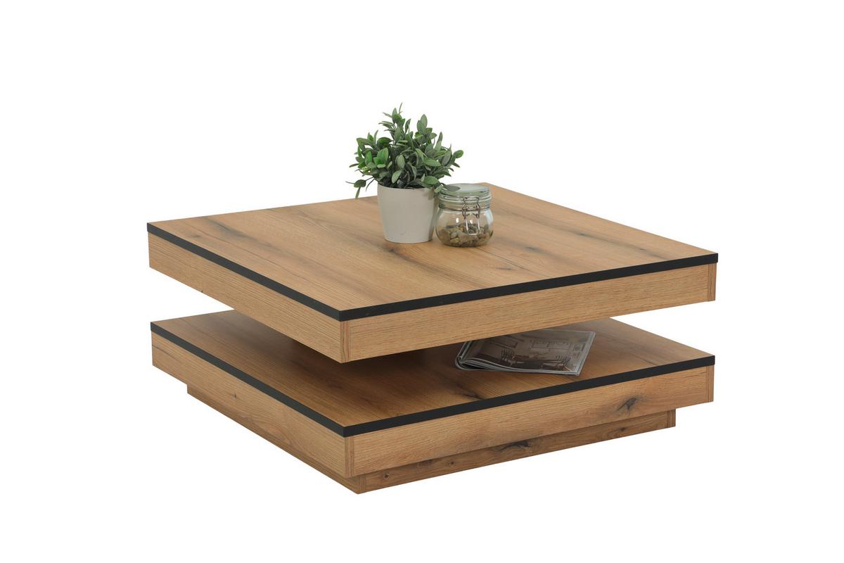 Couchtisch Ben Eiche Dekor L: 78 cm - Eichefarben, Design, Holzwerkstoff (78/78/34cm) - Livetastic