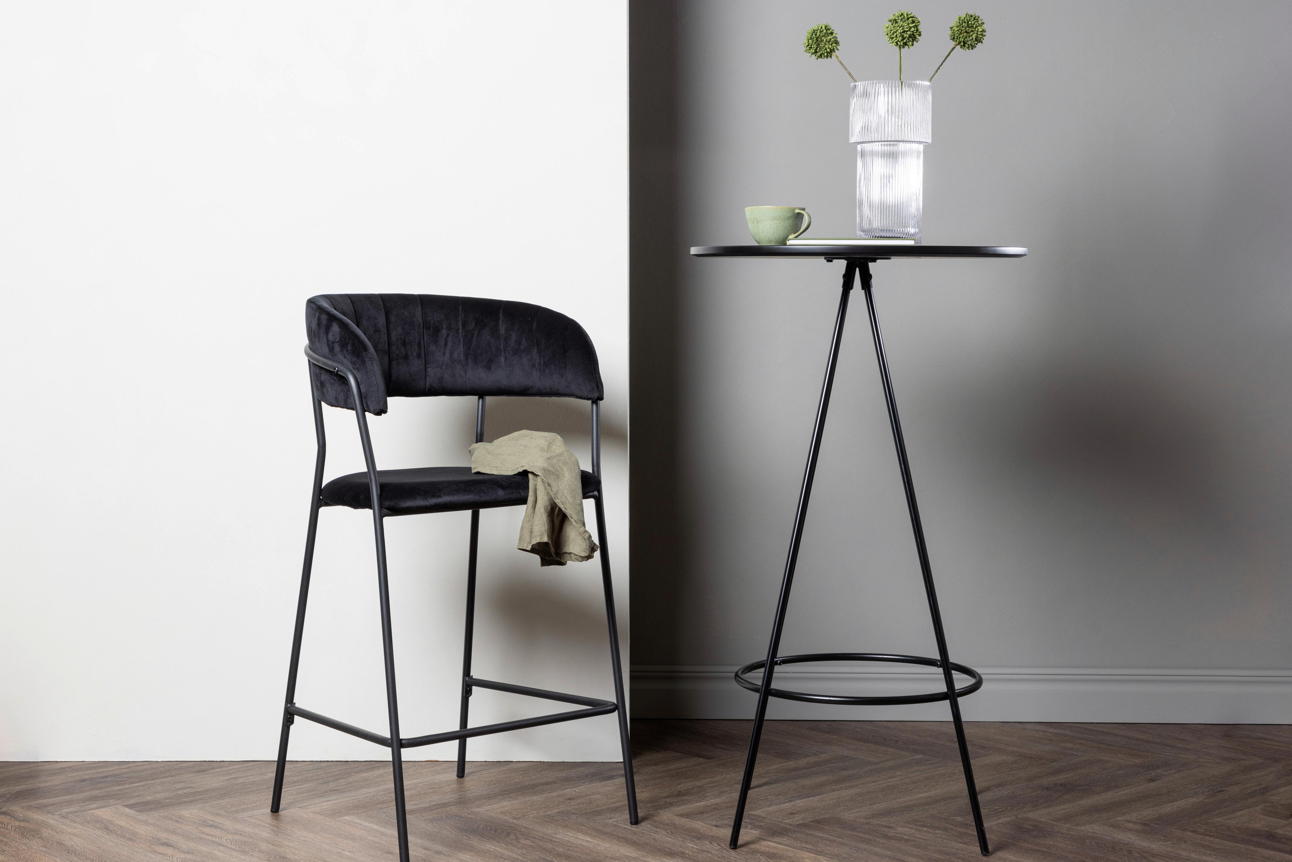 Barhocker Bistro - Schwarz, Design, Holzwerkstoff/Metall (60/105/60cm) - Livetastic