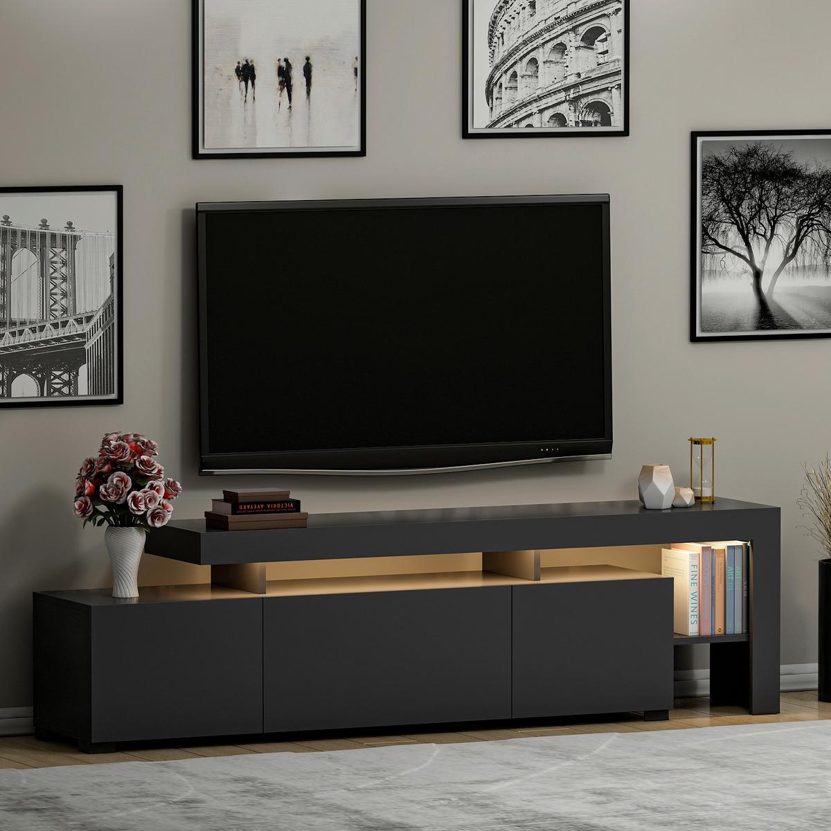 Lowboard Beliz, Anthrazit B: 192 Cm - Anthrazit, Design, Holzwerkstoff (192/53/37cm) - Livetastic