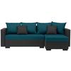 Ecksofa Karol - Türkis/Schwarz, MODERN, Textil (230/140cm) - P & B