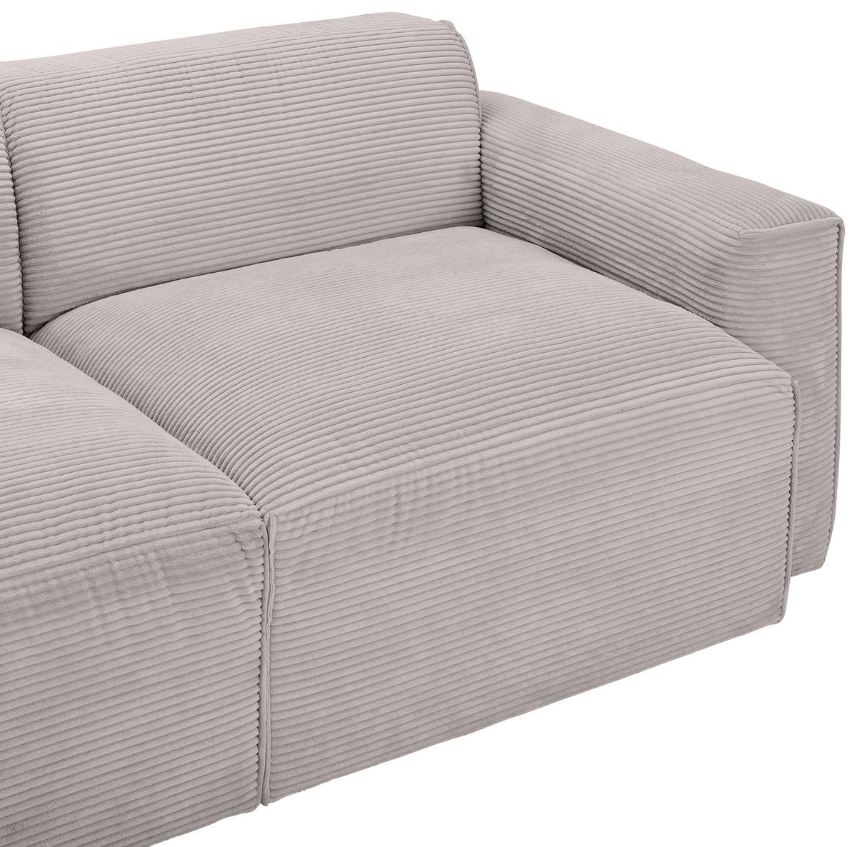 Ecksofa Mit Zierkissen Pearl Taupe 196x303 Cm - Taupe/Schwarz, Design, Textil (196/303cm) - Livetastic