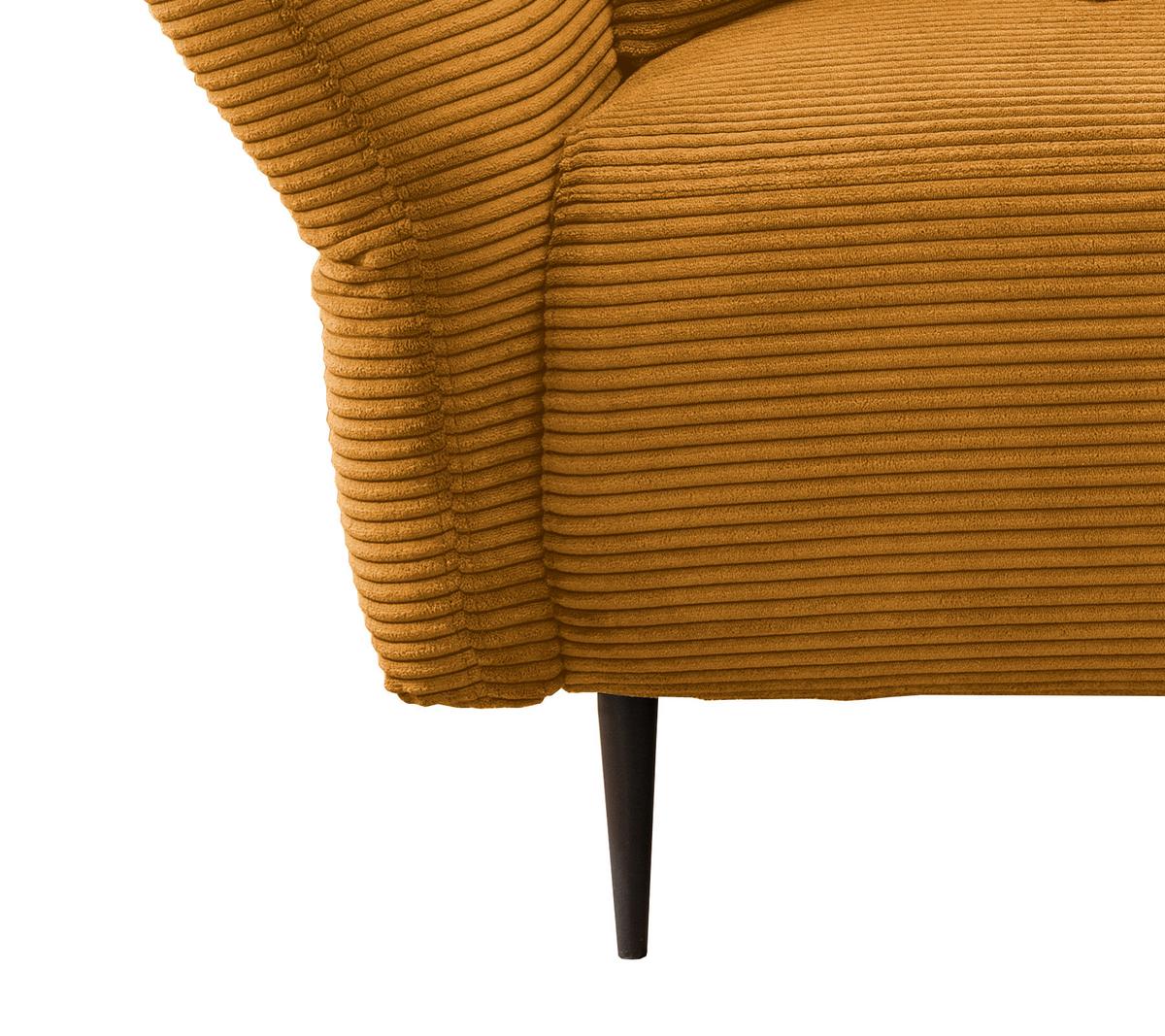 Ecksofa Vanilla Goldfarben S: 294x256 cm - Goldfarben/Schwarz, Design, Textil (294/256cm) - Livetastic