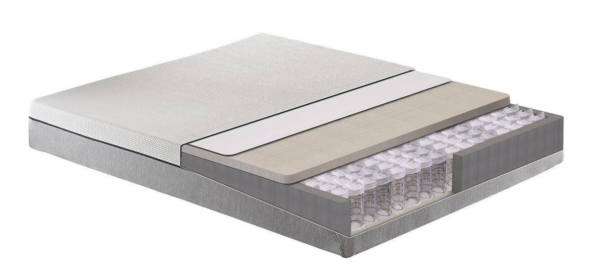 Taschenfederkernmtratze Dream Box Pro 90x190 Cm H: 24 Cm - Weiß/Grau, Basics, Textil (90/190cm) - Yatas
