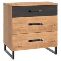 NOČNÍ STOLEK Detroit šířka 58cm - barvy dubu/barvy grafitu, Basics, kov/kompozitní dřevo (53/70/40cm) - MID.YOU
