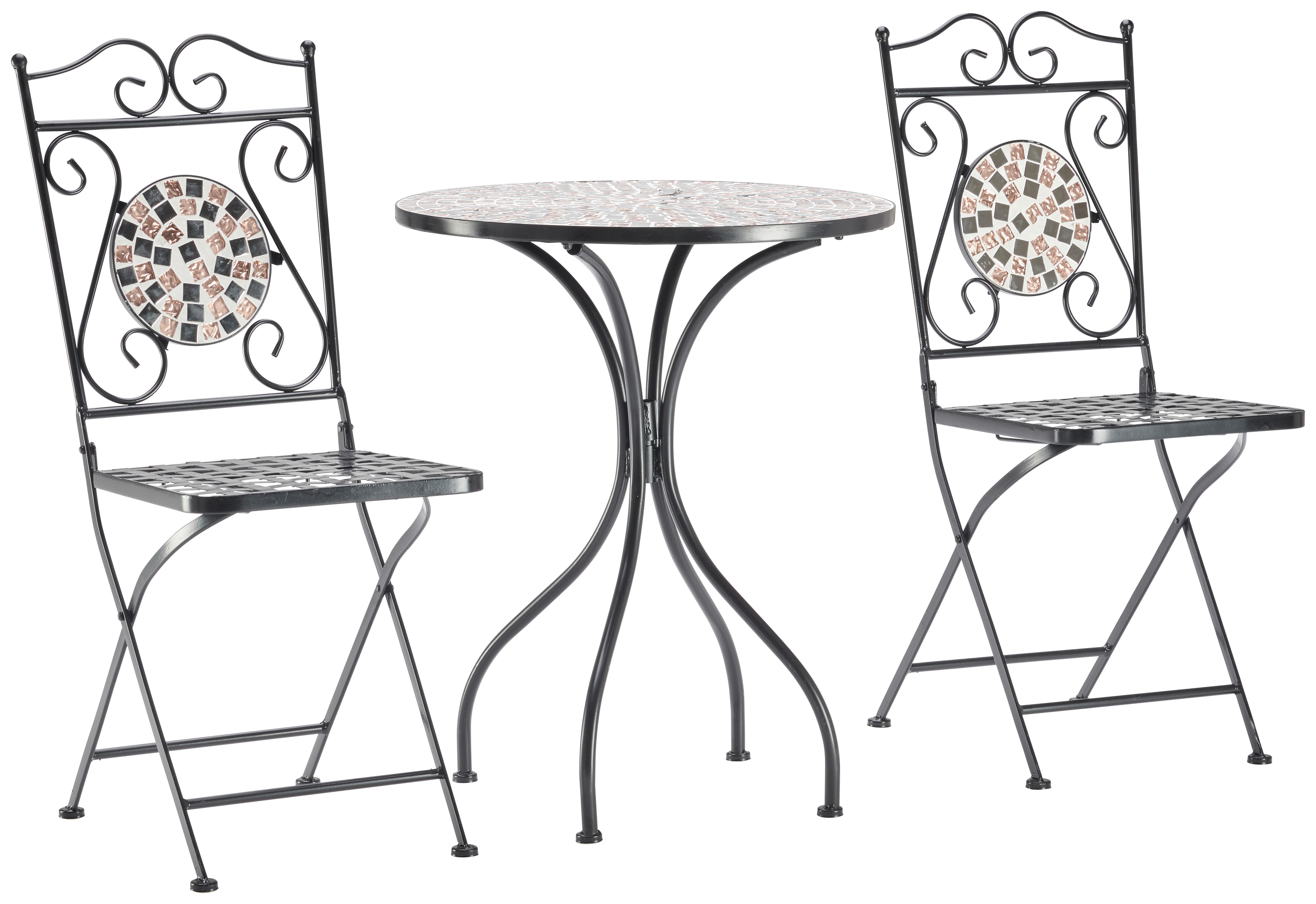 SADA NA BALKON NOAH - černá/vícebarevná, Basics, kov/kámen (60/72/60cm) - Modern Living