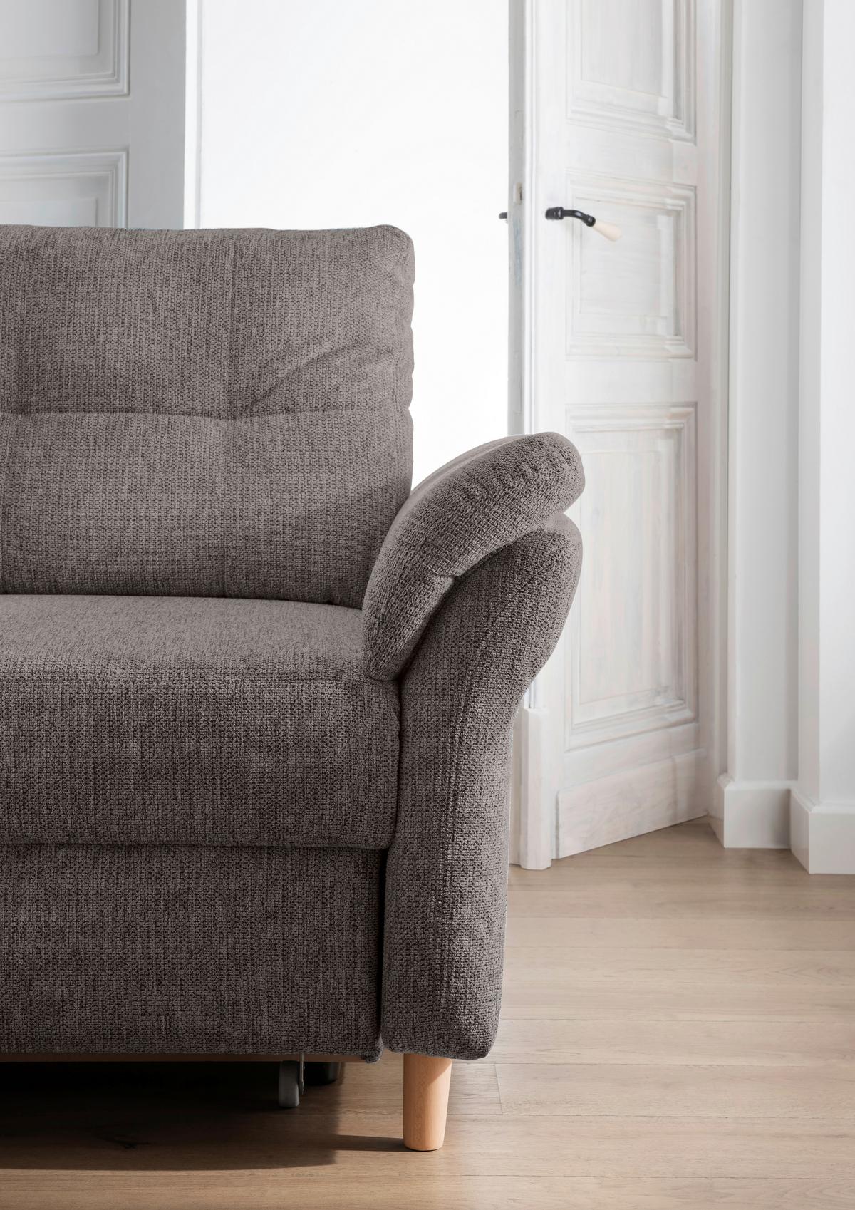 Ecksofa Brizzini Graubraun S: 206x264 Cm - Graubraun/Naturfarben, MODERN, Textil (206/264cm) - Livetastic