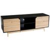 TV-Lowboard Wl6.818 B: 150 cm Schwarz - Eichefarben/Schwarz, Design, Holzwerkstoff (150/55/40cm) - Livetastic