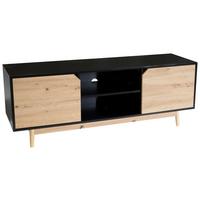 NÍZKA KOMODA WL6.818 - čierna/farba duba, Design, drevo/kompozitné drevo (150/55/40cm) - Livetastic