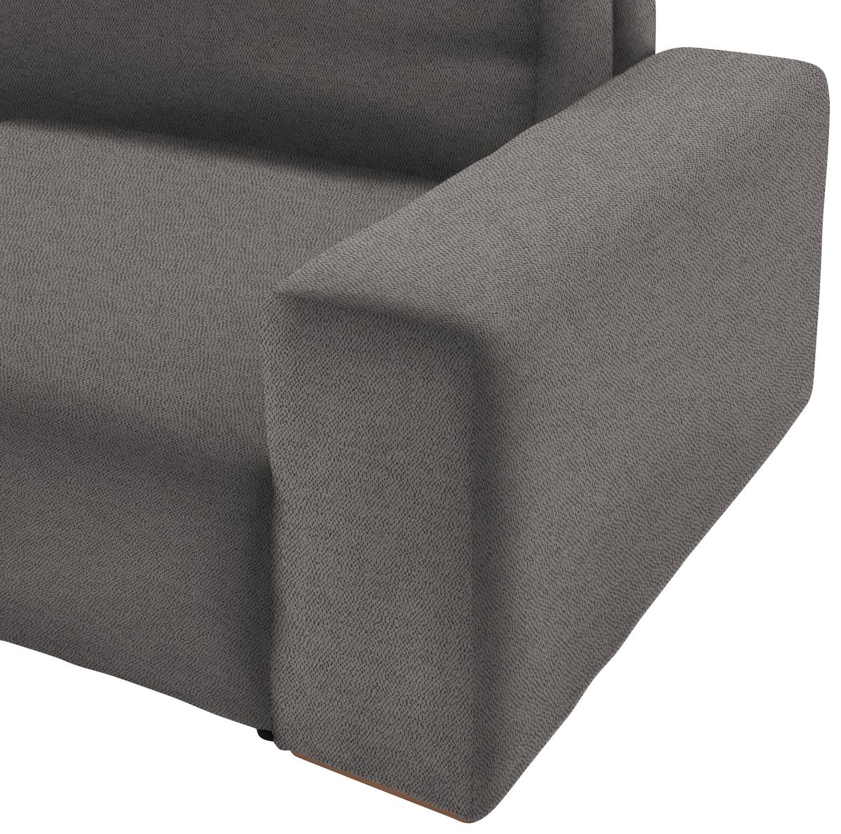 Schlafsofa Vouge Grau Bxhxt: 255x86x123 Cm - Buchefarben/Schwarz, KONVENTIONELL, Textil (255/86/123cm) - Livetastic