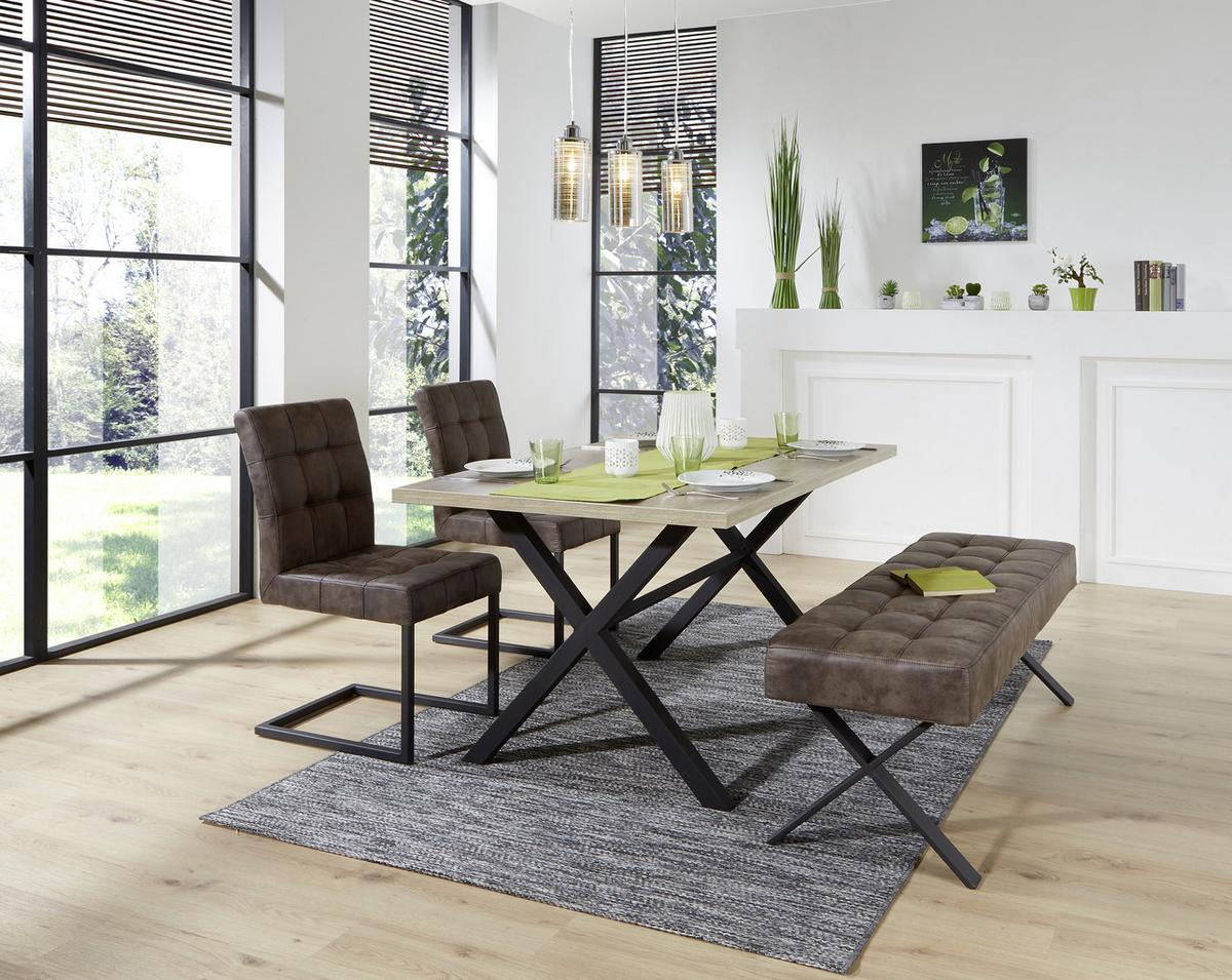 Étkezőasztal Bonny T - tölgyfa/antracit, Konventionell, faalapú anyag/fém (140/75/90cm)