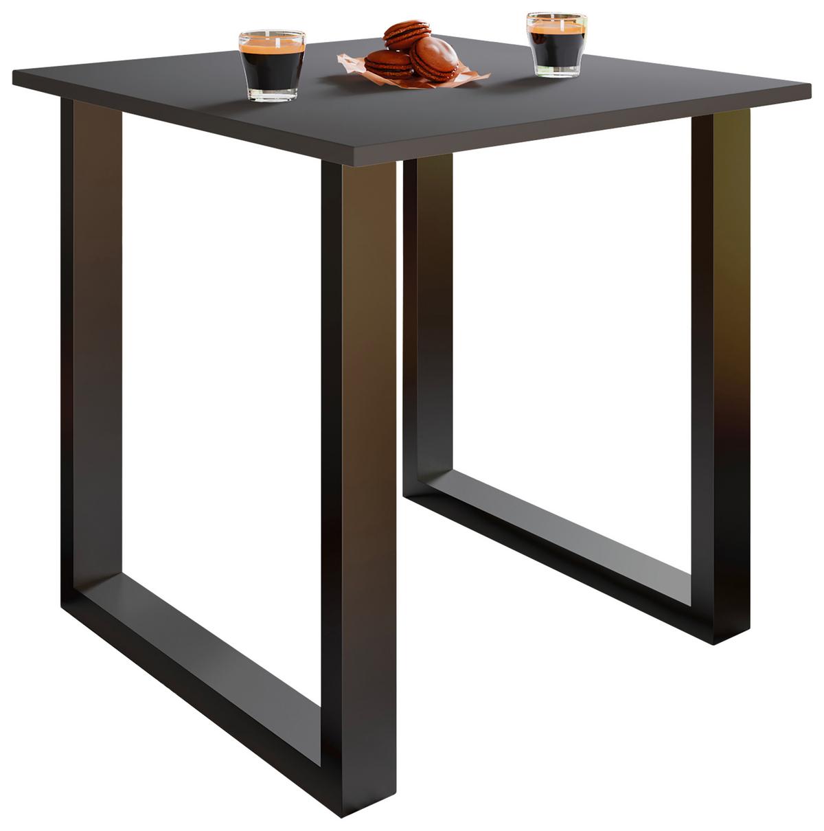 Schreibtisch Lona Anthrazit B: 80 cm - Anthrazit/Schwarz, Design, Holzwerkstoff/Metall (80/76/80cm) - MID.YOU
