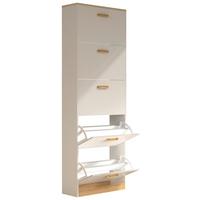 Schuhschrank Halom Weiß/Honigeiche - Honigeiche/Weiß, LIFESTYLE, Holzwerkstoff (59/170/22cm) - MID.YOU