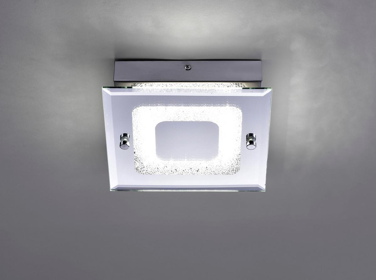 LED-Wandleuchte Lisa 1-Flammig - Chromfarben, KONVENTIONELL, Glas/Metall (18/18/5,8cm)