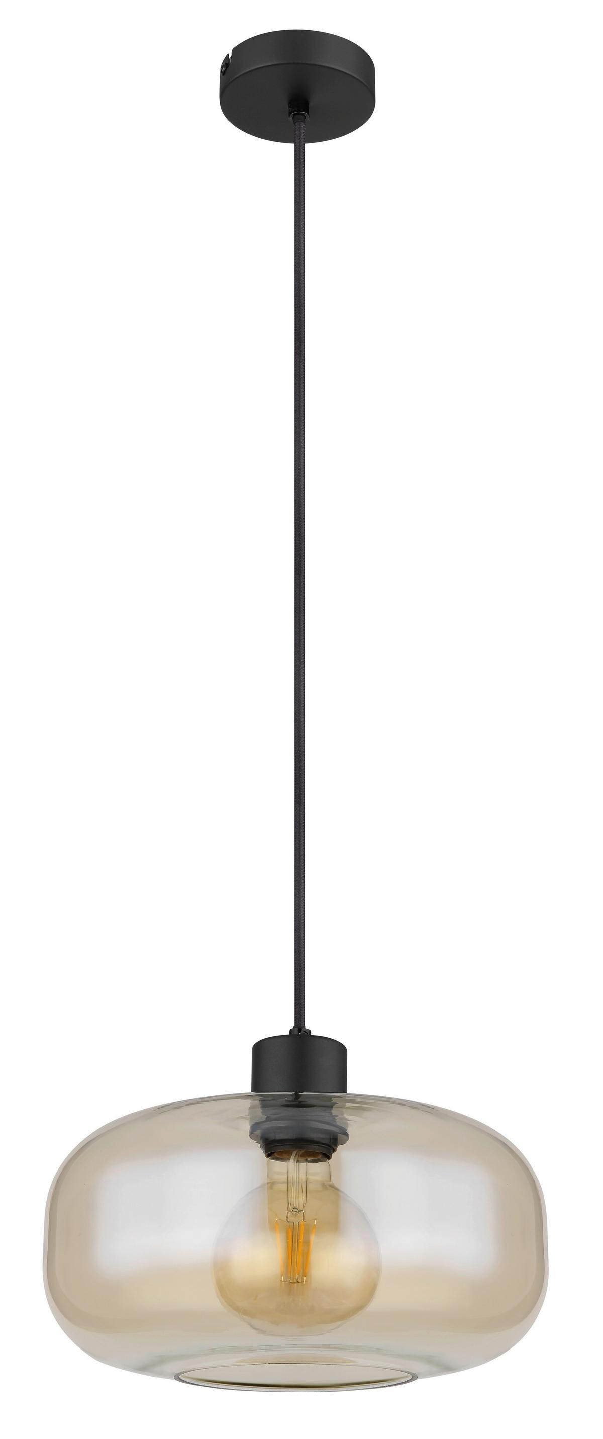 Hängeleuchte 15566ha Giuseppe - Schwarz, Basics, Glas/Metall (28/120cm) - Globo