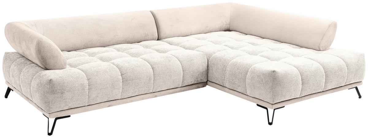 ECKSOFA LARGO N Beige S: 262x184 cm - Beige/Schwarz, MODERN, Textil (262/184cm) - MID.YOU