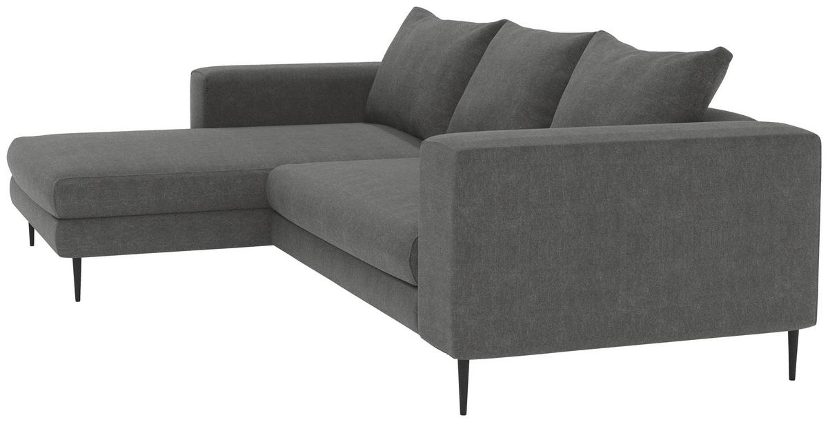 Ecksofa Aurora Ii - Dunkelgrau/Schwarz, MODERN, Textil (170/325cm) - Trendmanufaktur