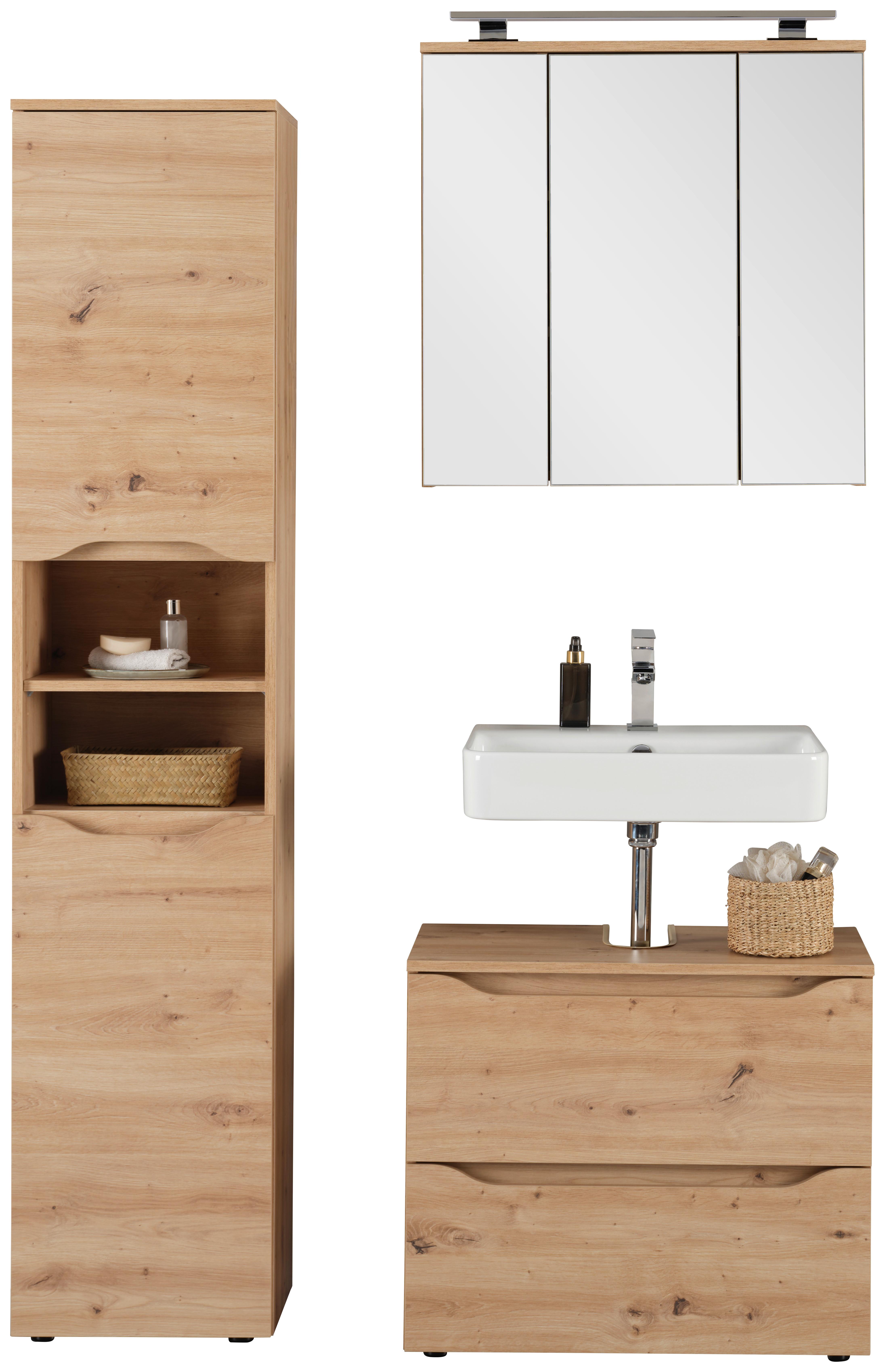 Badezimmer Giga Eiche Artisan Dekor 3-Teilig - Eiche Artisan, MODERN, Holzwerkstoff (110/190/40cm)