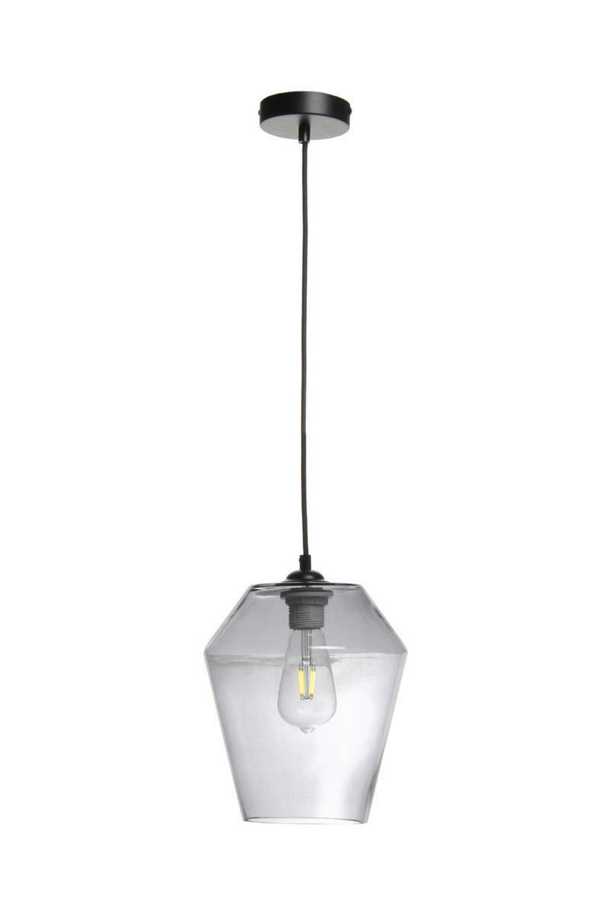 Hängeleuchte Planta H: 30 cm 1-Flammig - Grau, Trend, Glas (21/30/21cm) - Kayoom