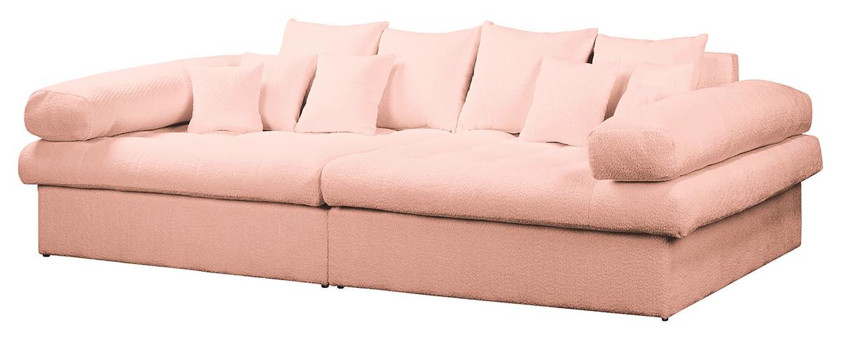 Bigsofa Naomi Rosa B: 284 cm - Schwarz/Rosa, Design, Textil (284/94/148cm) - Livetastic