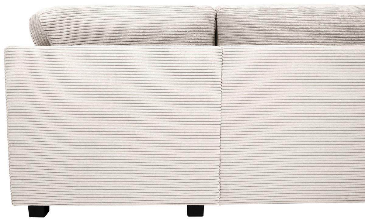 Souprava U MALTE, pravá, krémový manšestr - černá/krémová, Moderní, textil/plast (155/305/178cm) - Based